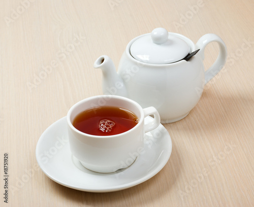 cups of tea with a teapot