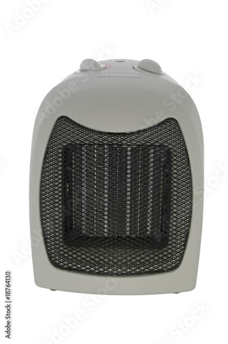 Space heater on white with clipping path
