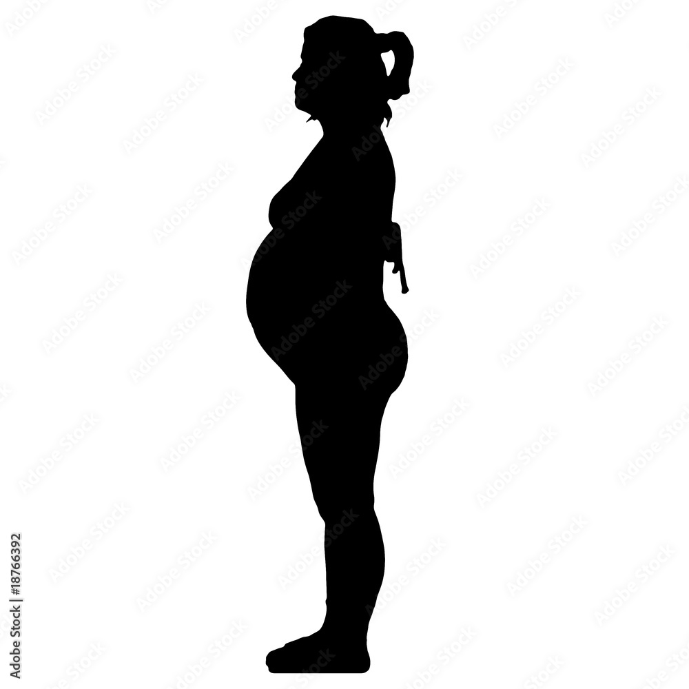 Fototapeta premium Silhouet of pregnant woman