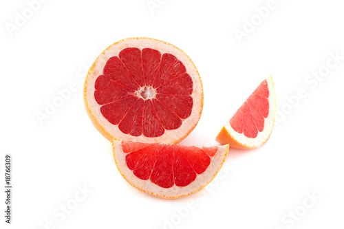 Pink Grapefruits isolated on white