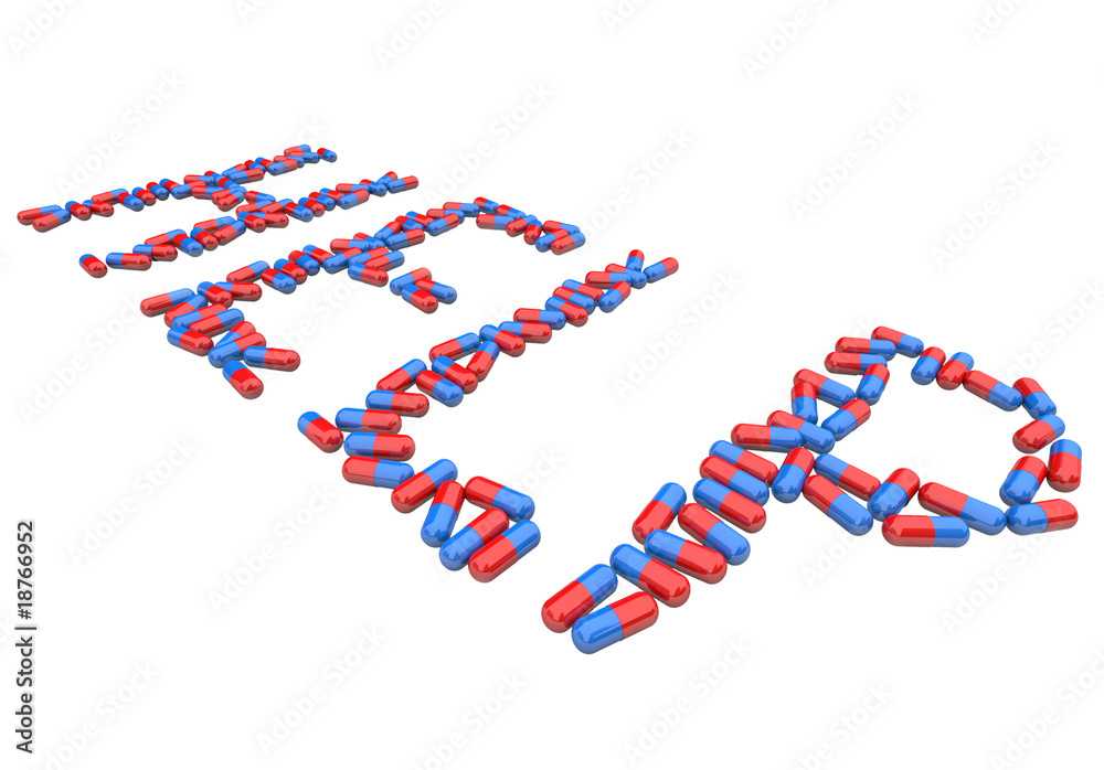 Help - Word in Red and Blue Capsules