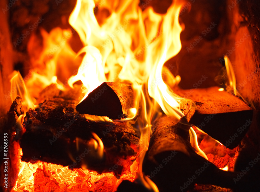 Close-up of fire and flames.