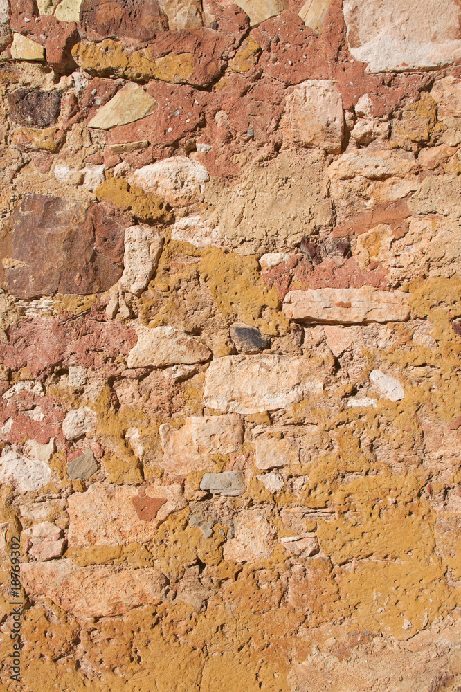 Red Ochre Stone Wall Background