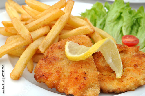 Schnitzel mit Pommesfrites