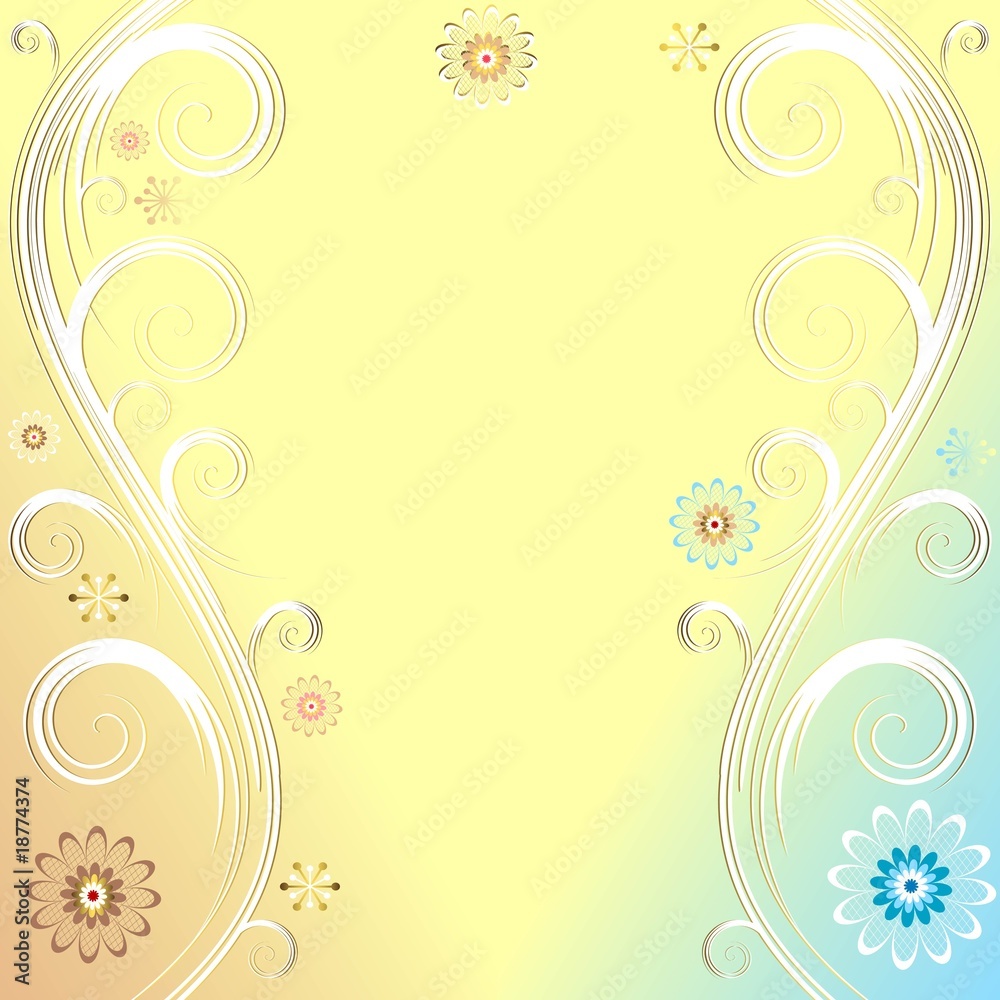 Floral decorative frame (vector)