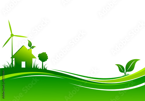 Green house background, ecology banner