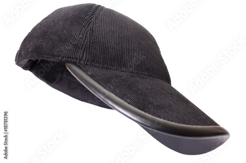 Black velveteen sports cap