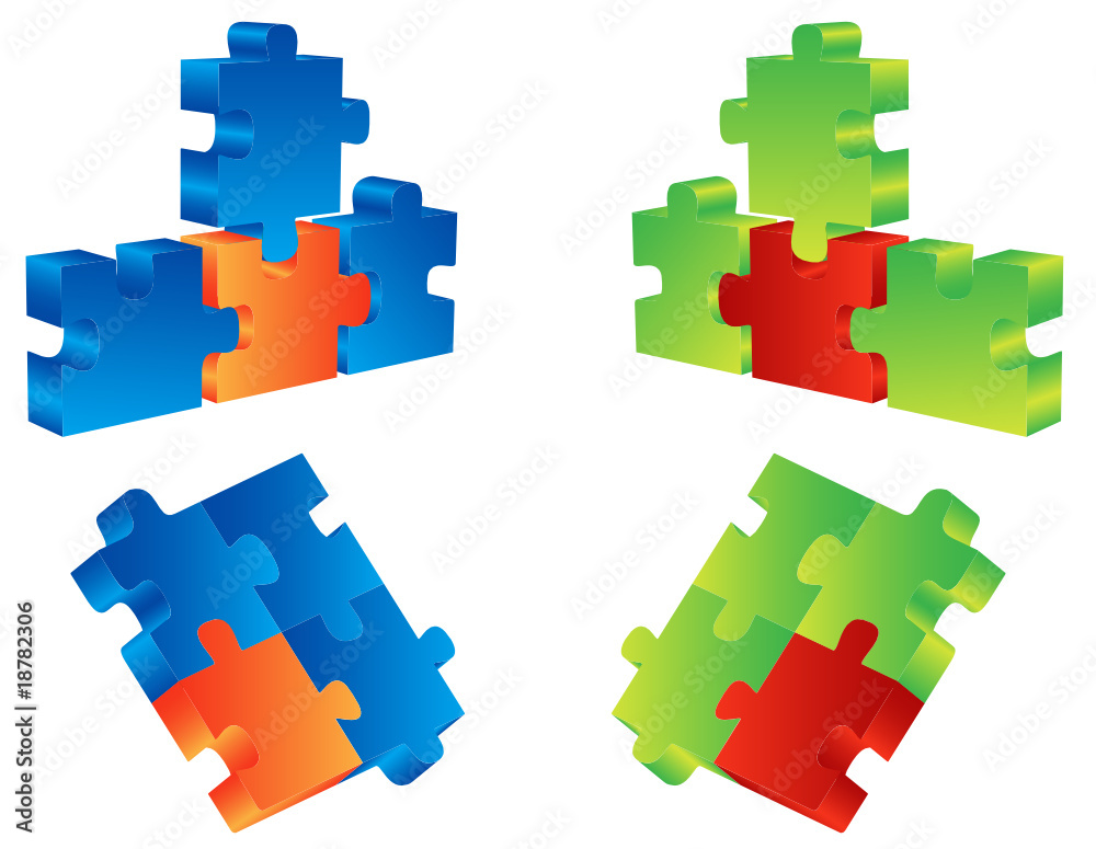 Illustration of 3d puzzle