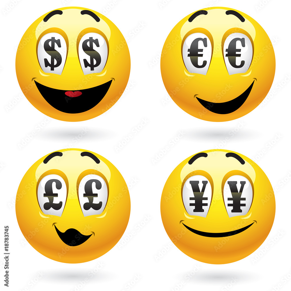 Fototapeta premium Smiley balls looking at money