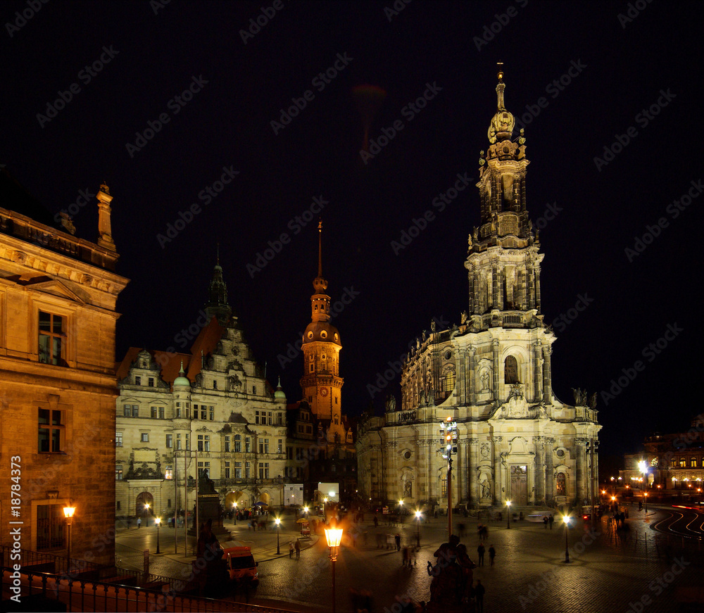 Dresden Hofkirche Nacht - Dresden Catholic Court Church night 05