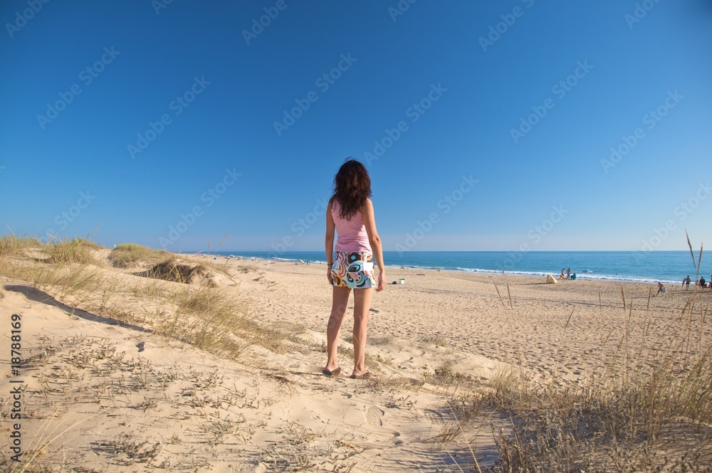 miniskirt woman ready to beach