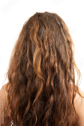 Head of long-haired girl