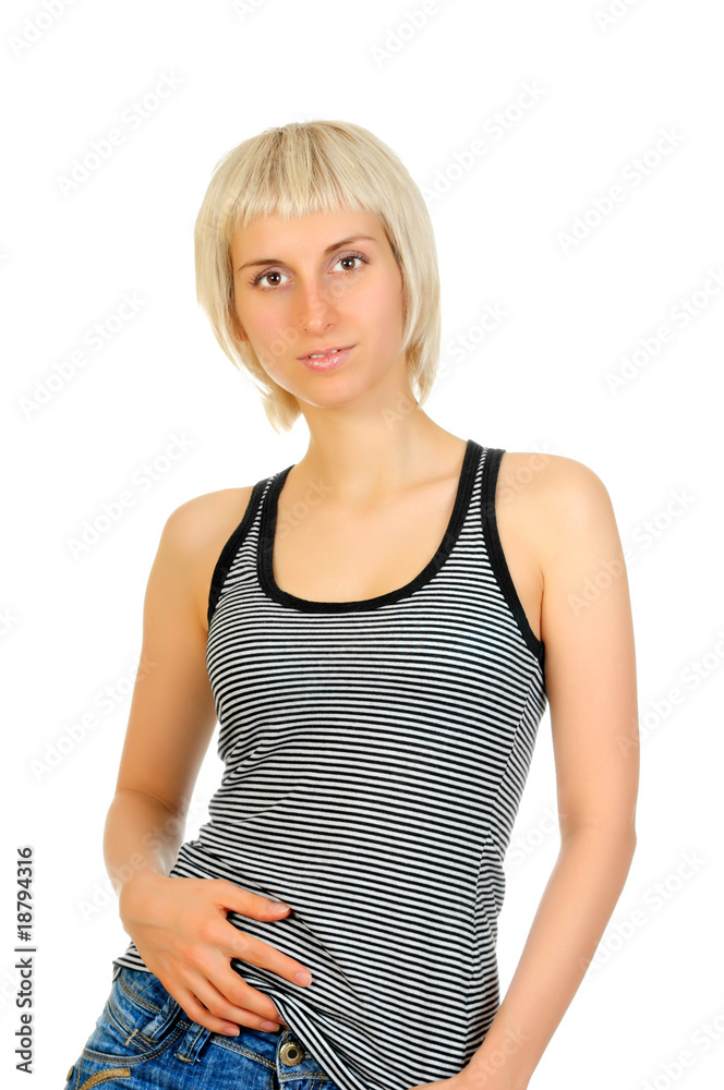 Casual sexy woman portrait isolated on white background Casual sexy woman portrait isolated on white background