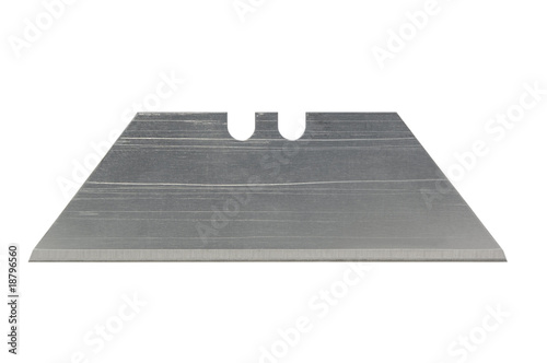 Razor blade on white with clipping path
