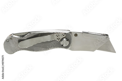 Utility knife on white with clipping path