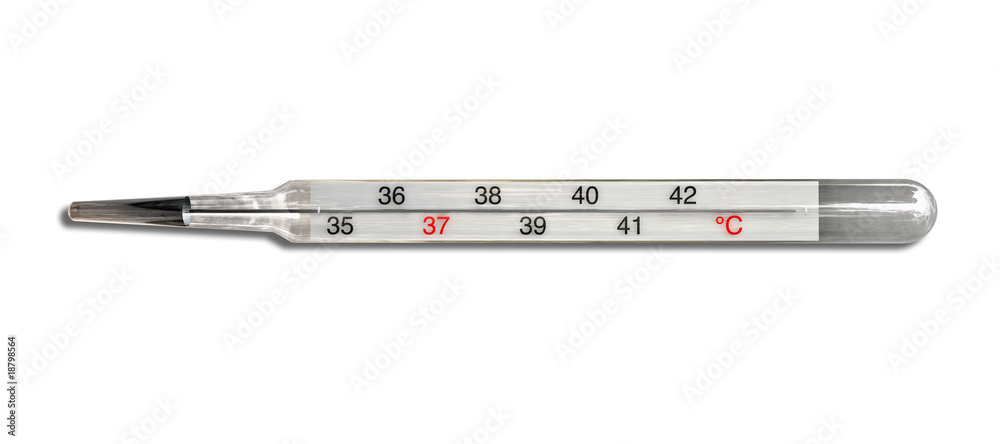 fieber thermometer klassisch freigestellt analog Stock-Illustration ...