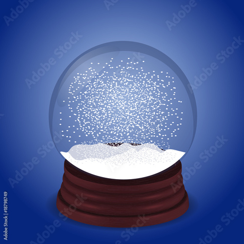 snowglobe on blue