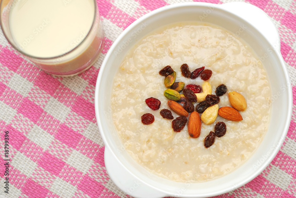 Healthy cereal and soya bean milk Healthy cereal and soya bean milk