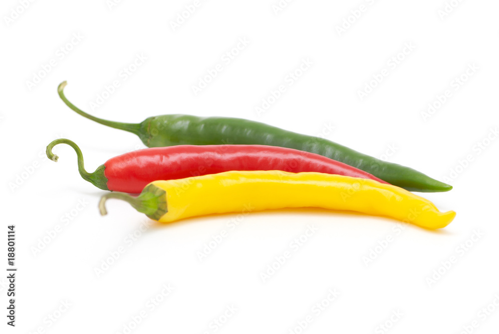 Three coloured chili pepper Three coloured chili pepper