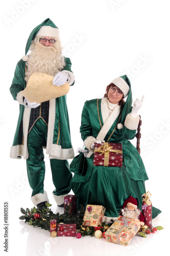 Santa Claus and Xmas woman