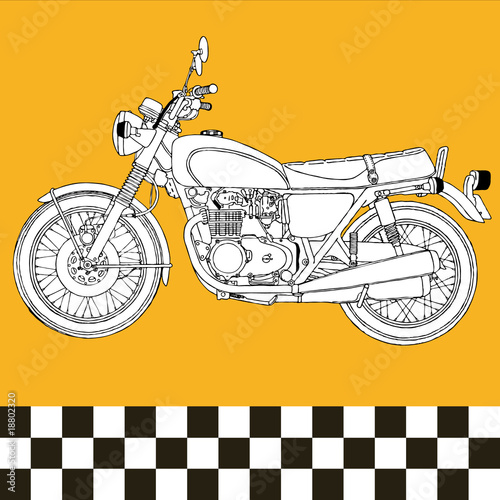 moto scooter motocycle retro vintage classic vector illustration