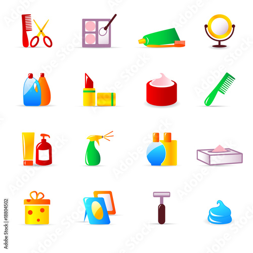 cosmetics and hygiene icons