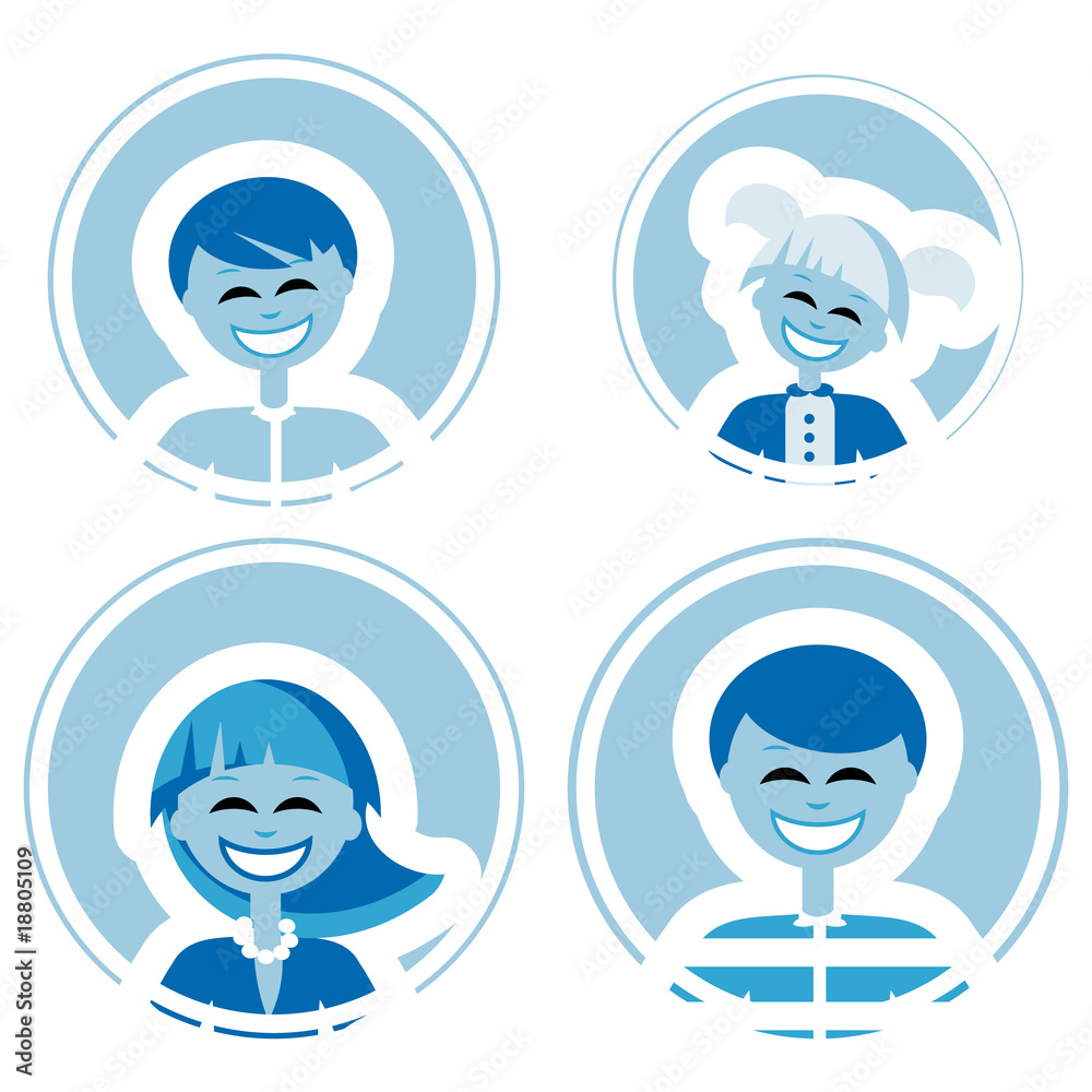 Happy family vector icons, logo element, decoration Happy family vector icons, logo element, decoration
