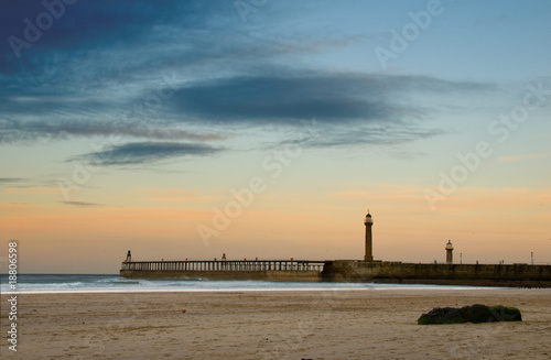 Whitby beach and pier