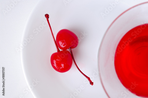cherry and syrup