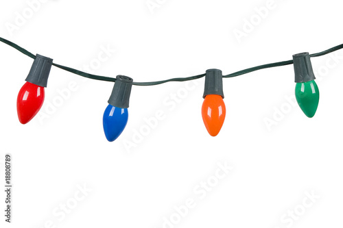 Christmas lights isolated on white