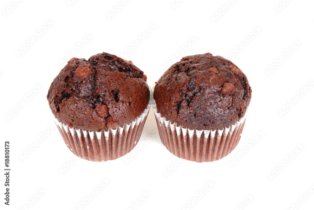 Two chocolate muffins Two chocolate muffins