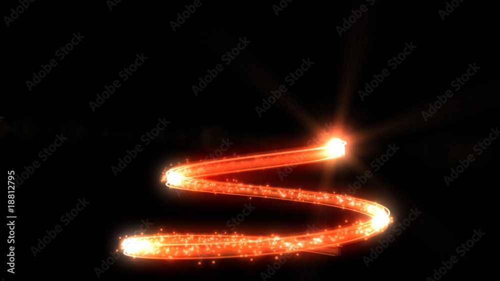 Christmas tree red glow abstract shape
