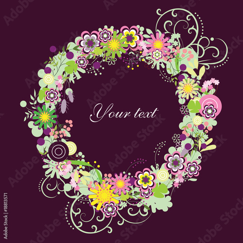 Summer vector stylized flower garland