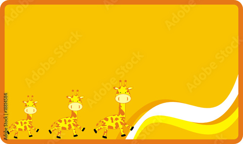 Cute giraffe family background in vector format 