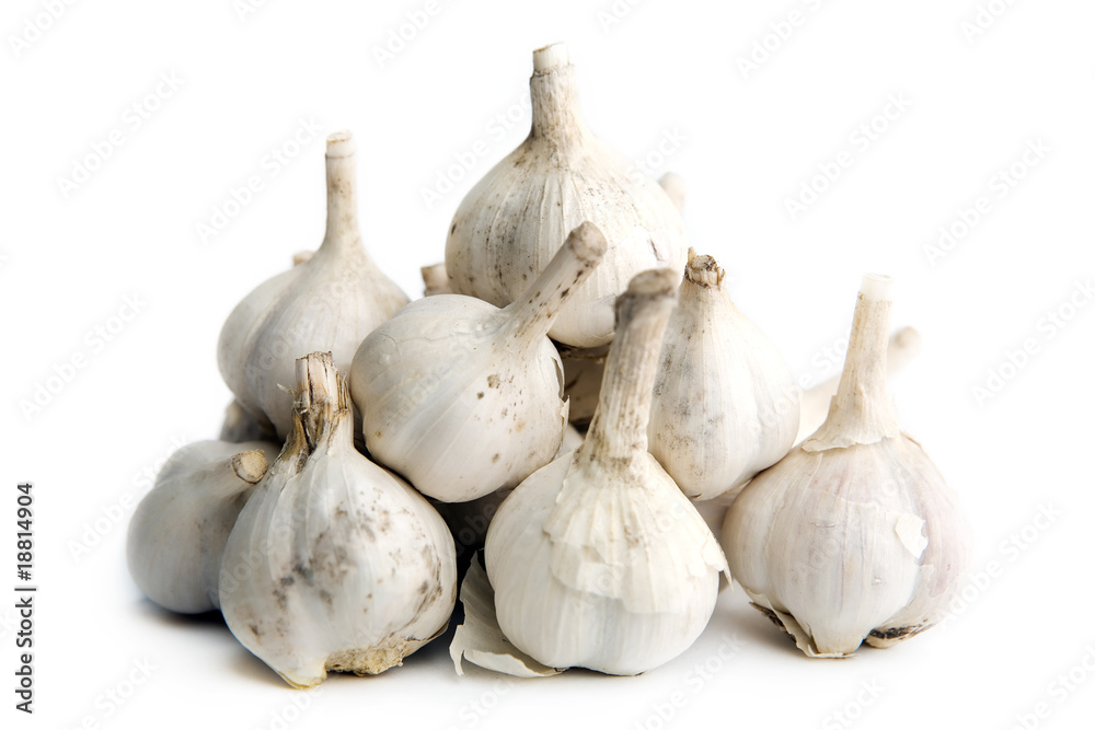 Fototapeta premium Garlic on white background.