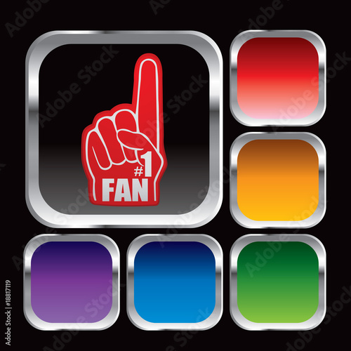 fan hand multicolored web buttons