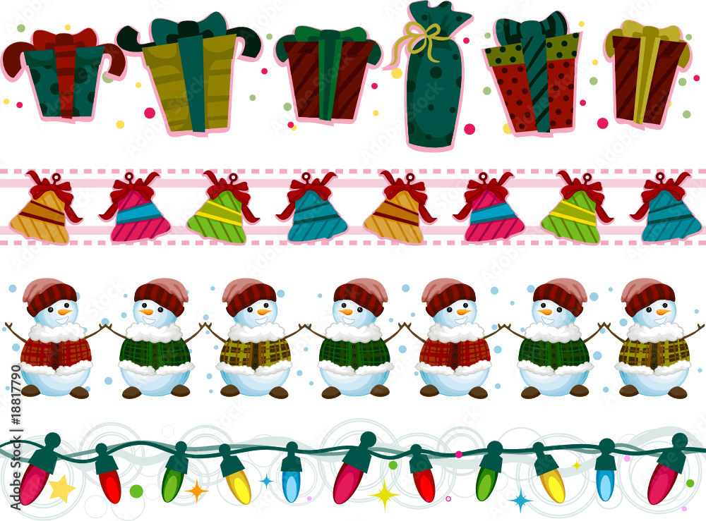 Fototapeta premium Christmas Border Set