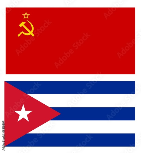 Photography URSS and Cuba, flags