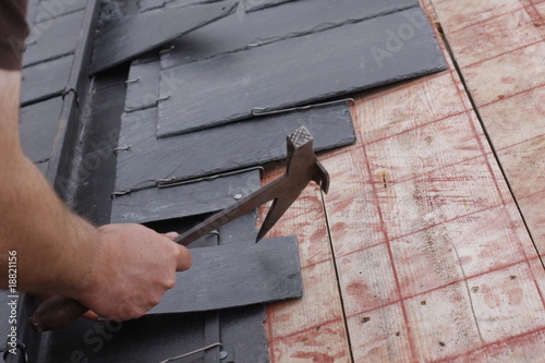 roofer made a roof with slates