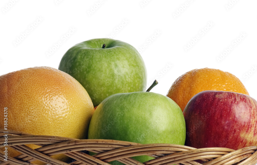 Fruit in a vase it is isolated on the white Fruit in a vase it is isolated on the white