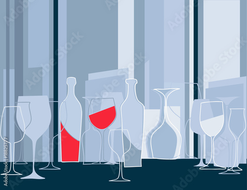 Cocktail party invitation in retro style with space for text