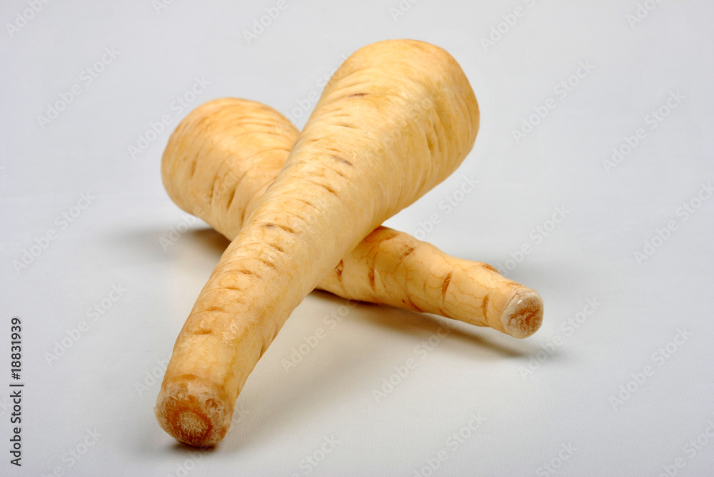 some organic, healthy parsnip and white background some organic, healthy parsnip and white background