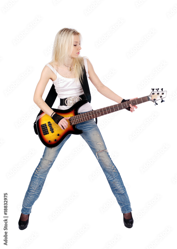 Cute female playing guitar Cute female playing guitar