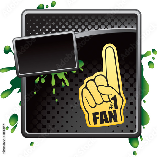 fan hand black halftone grungy ad