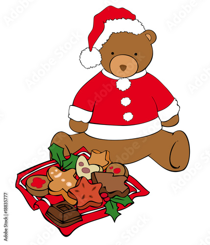 Christmas bear with biscuits