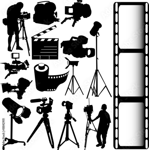 film, camera and equipments vector