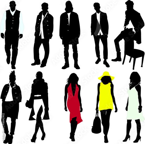 fashion women and men vector