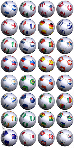 Soccer balls with flags