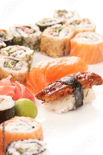 Different types of sushi.