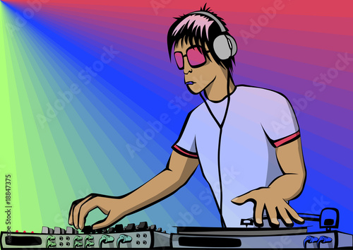 Vector image. Young DJ.